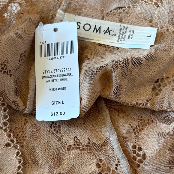 NWT Soma Signature Retro Lace Thong - Picture 3 of 4